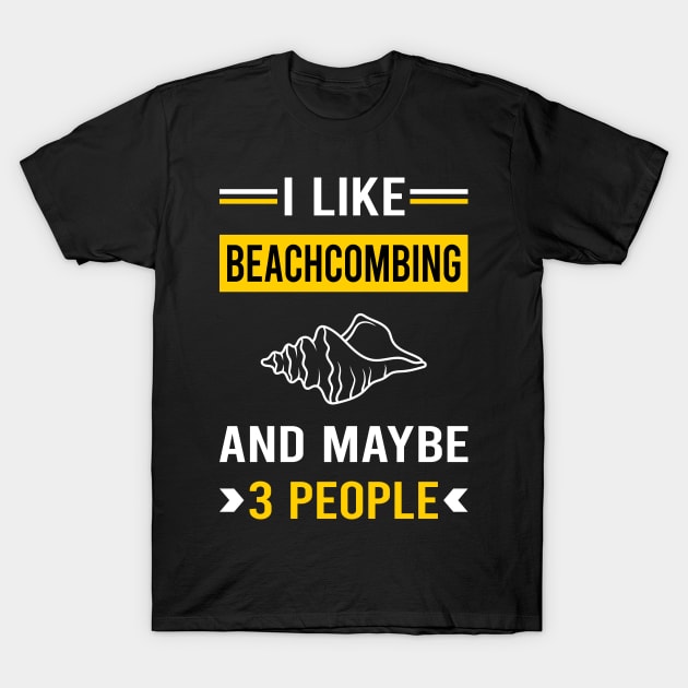 3 People Beachcombing Beachcomber T-Shirt by Bourguignon Aror